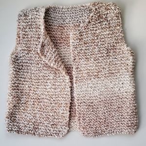 Hand knit sweater vest | neutral tan knit vest | handcrafted | homemade